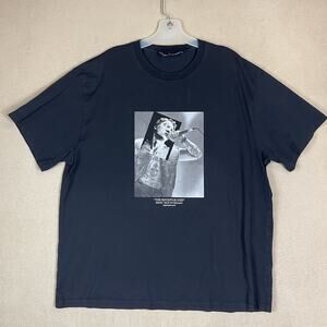 Neil Barrett T Shirt Mens L‎ Black The Rockstar God Graphic Short Sleeve Tee